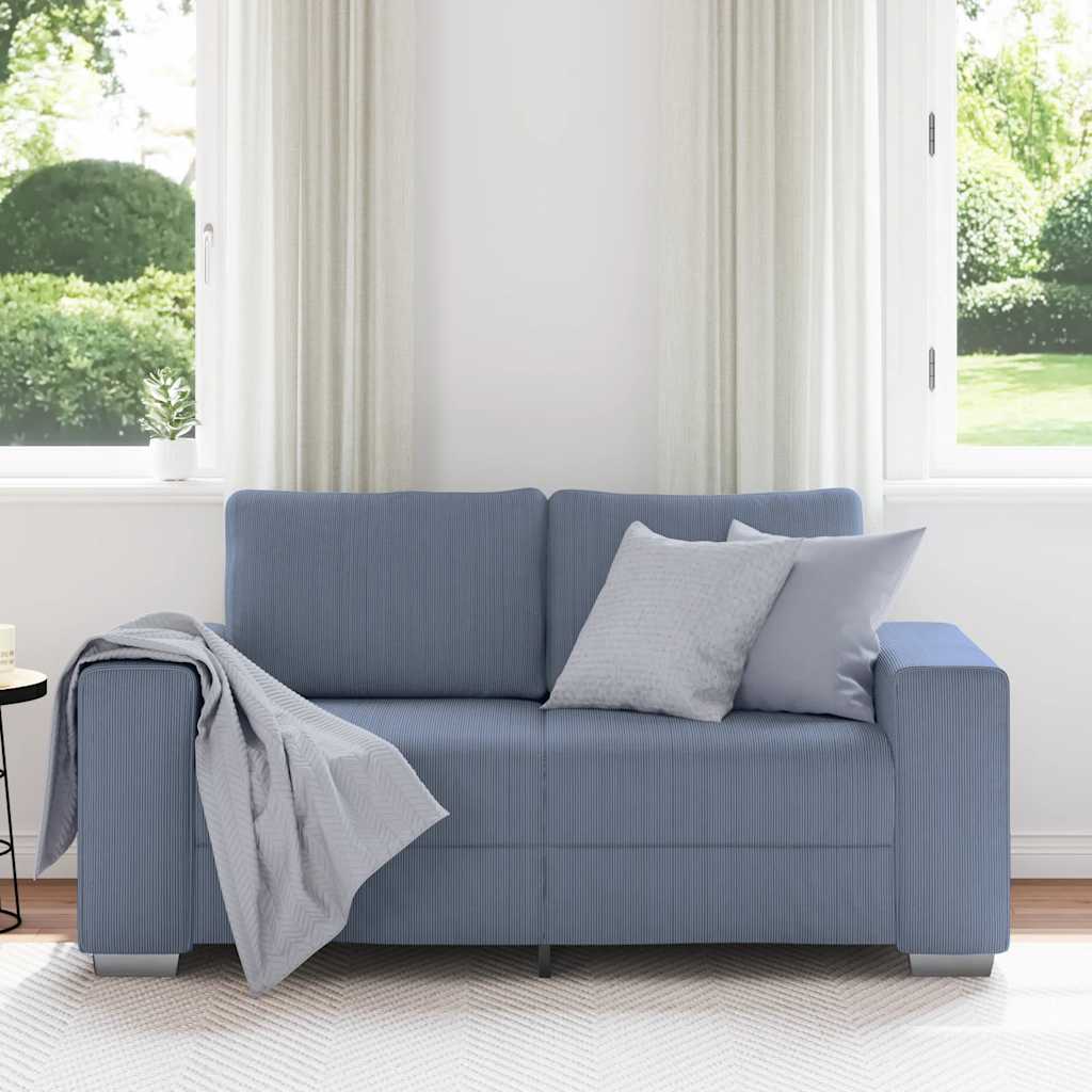 Dvosjed Plavi 160x77x82 cm Korduro tkanina