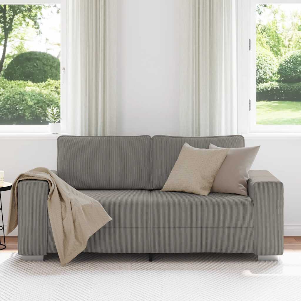 Dvosjed svijetlosiva 180x77x82 cm korduro tkanina