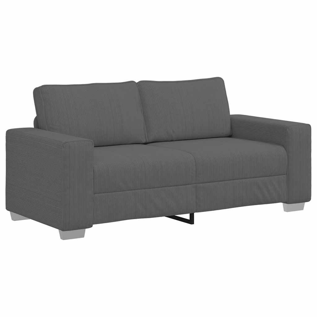 Dvosjed tamno sivi 180x77x82 cm korduro tkanina