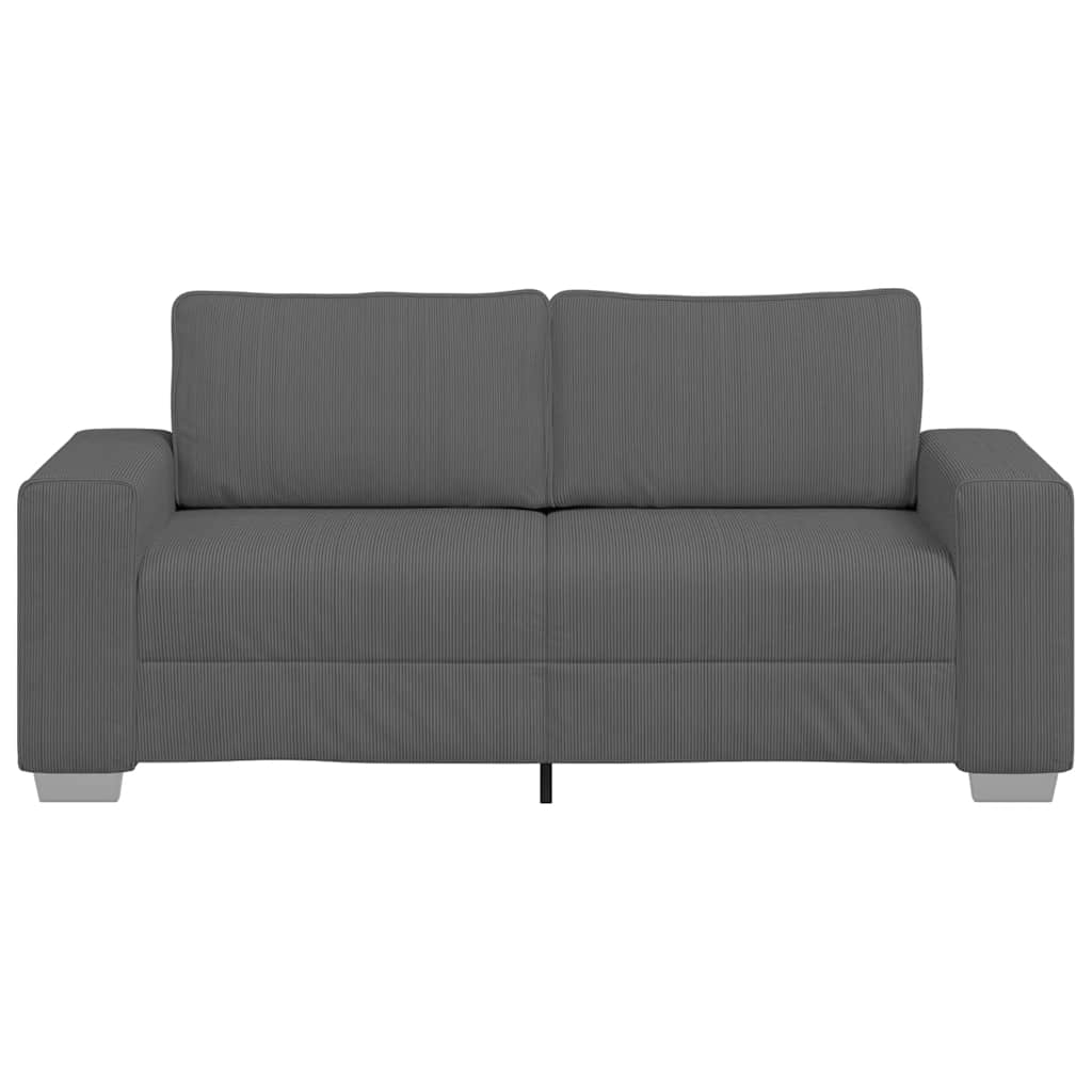 Dvosjed tamno sivi 180x77x82 cm korduro tkanina