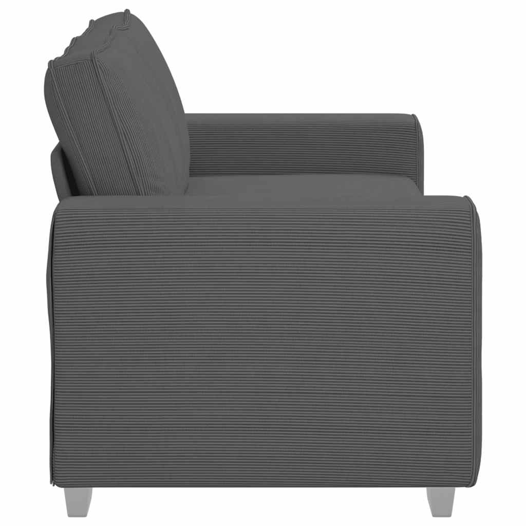 Dvosjed tamno sivi 180x77x82 cm korduro tkanina