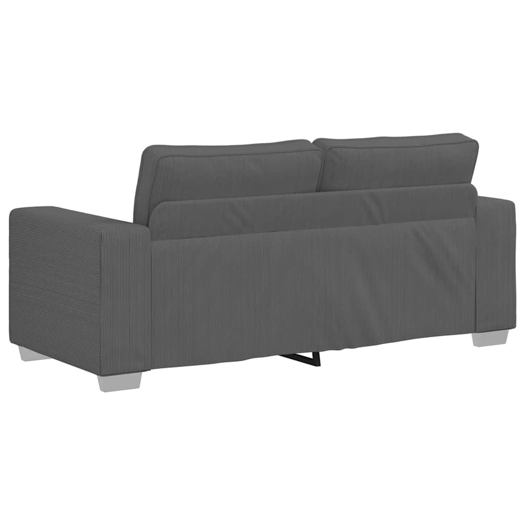 Dvosjed tamno sivi 180x77x82 cm korduro tkanina