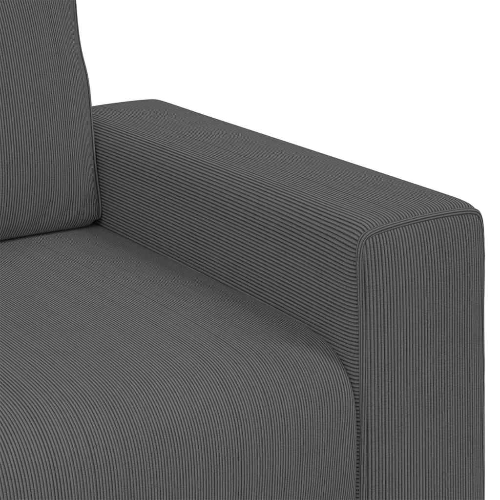 Dvosjed tamno sivi 180x77x82 cm korduro tkanina
