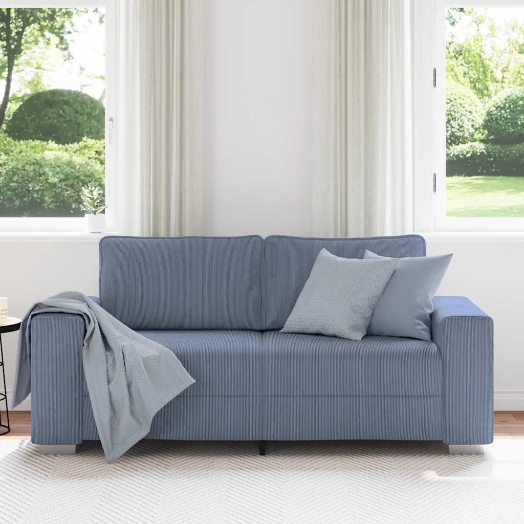 Dvosjed Plavi 180x77x82 cm Korduro tkanina