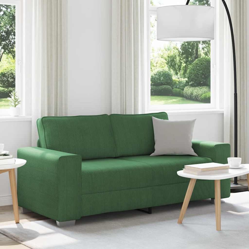 Dvosjed tamnozelene boje 180x77x82 cm korduro tkanina