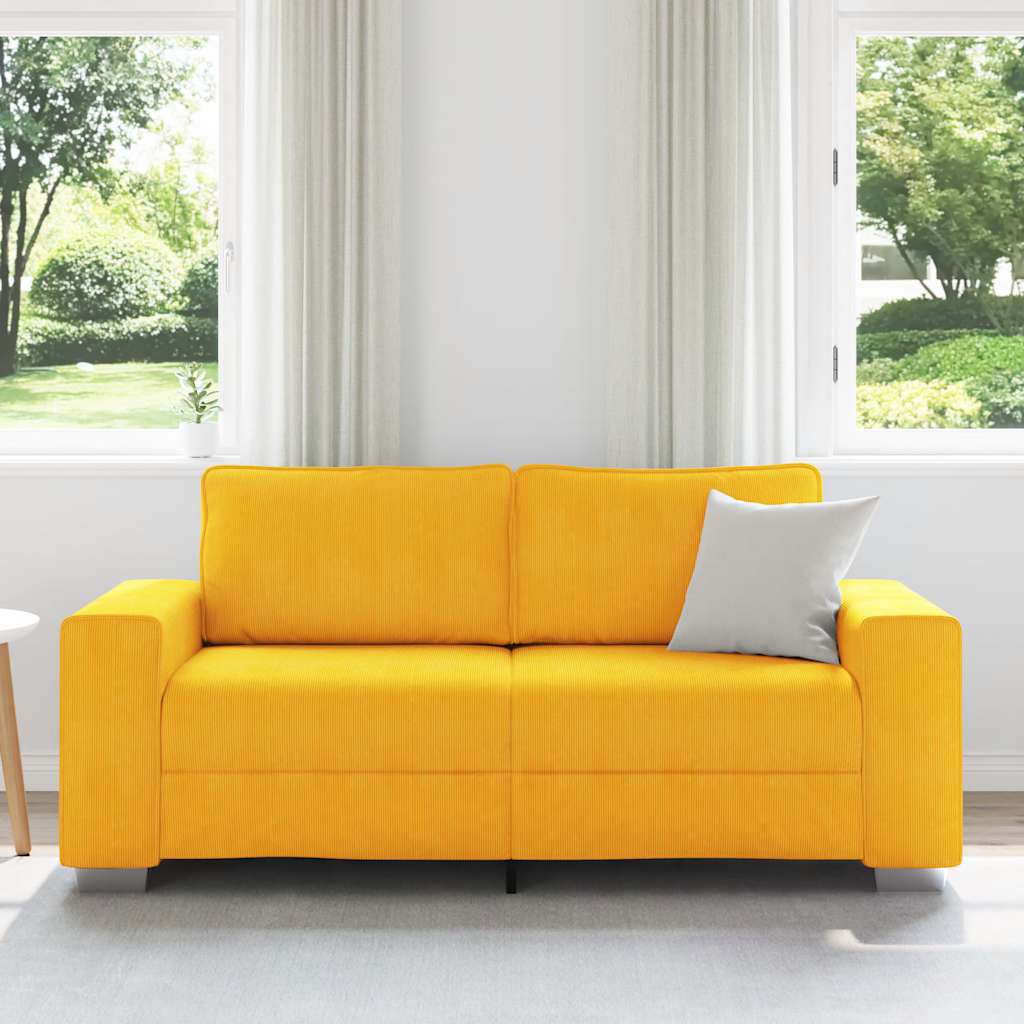 Dvosjed svijetložuti 180x77x82 cm korduro tkanina