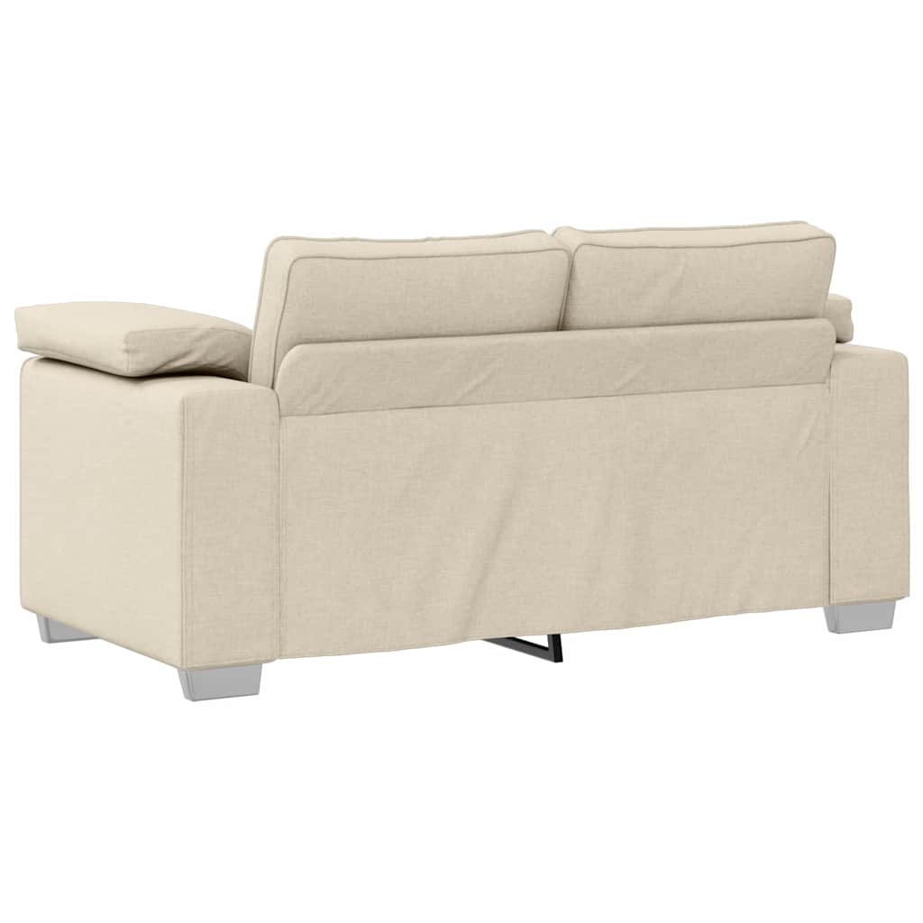 Sofa za dvije osobe Bež 160 cm Platnasta tkanina