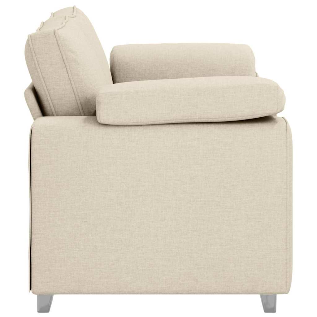 Sofa za dvije osobe Bež 160 cm Platnasta tkanina