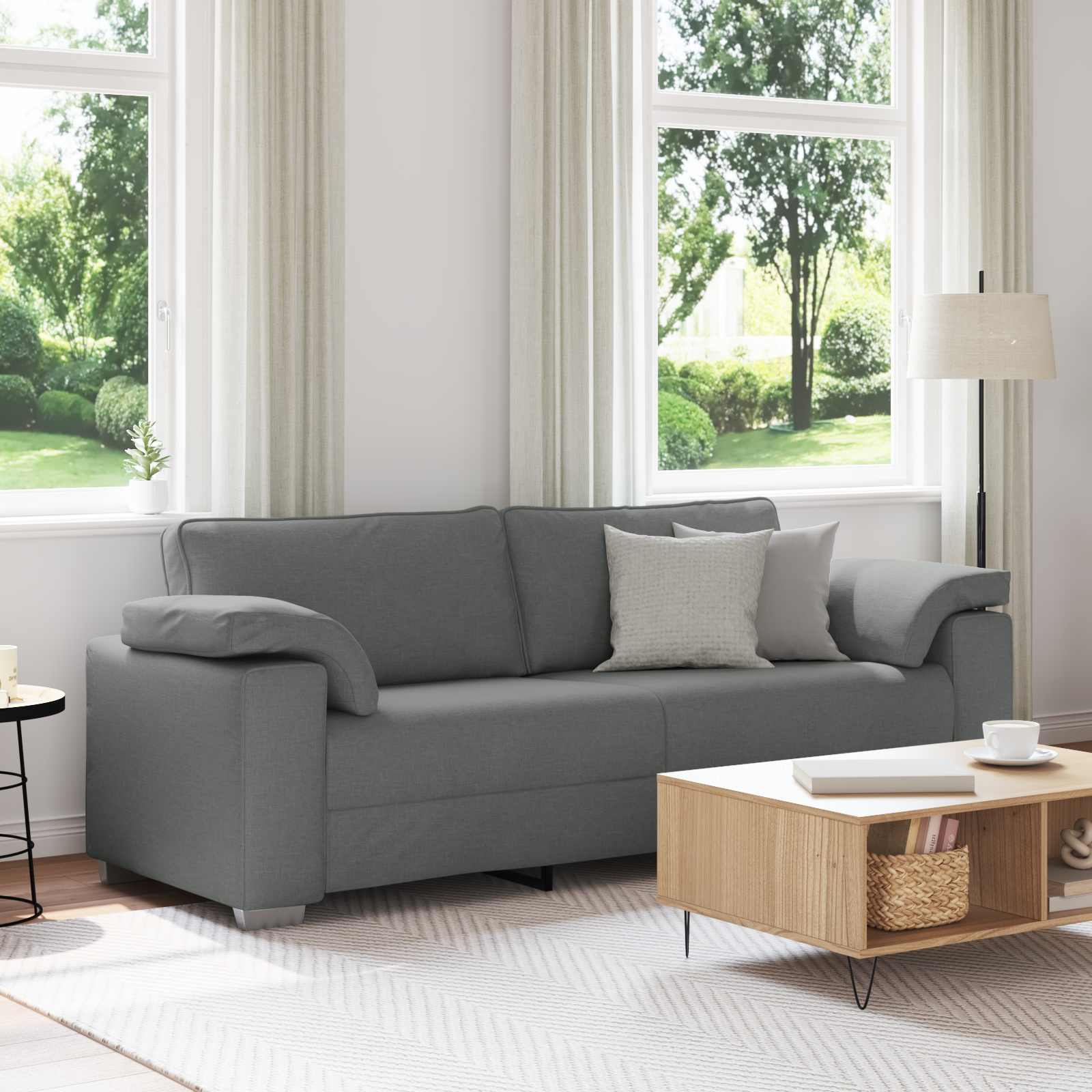 Sofa za 3 osobe Tamno siva 220 cm tkanina
