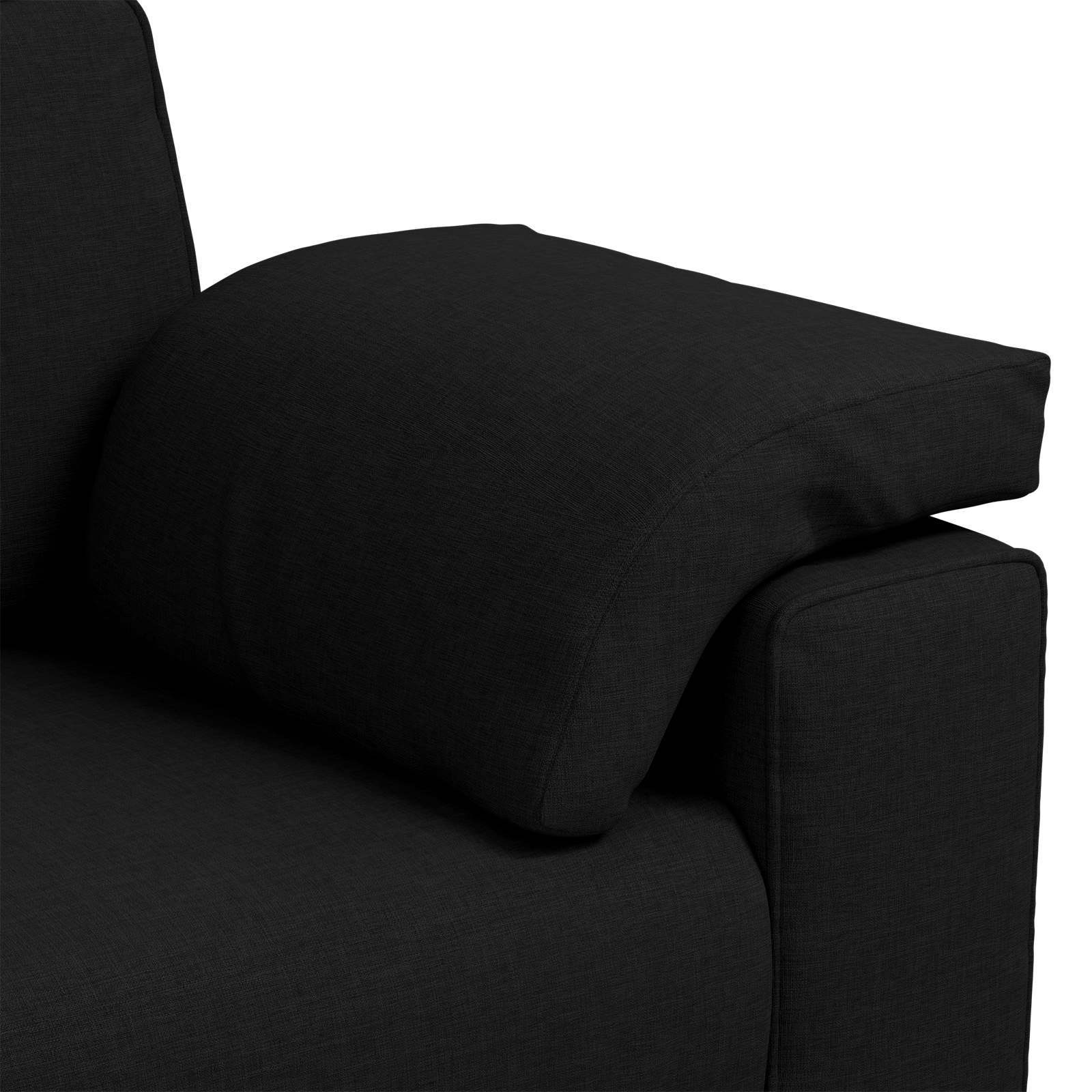 Sofa za 3 osobe Crna 220 cm tkanina