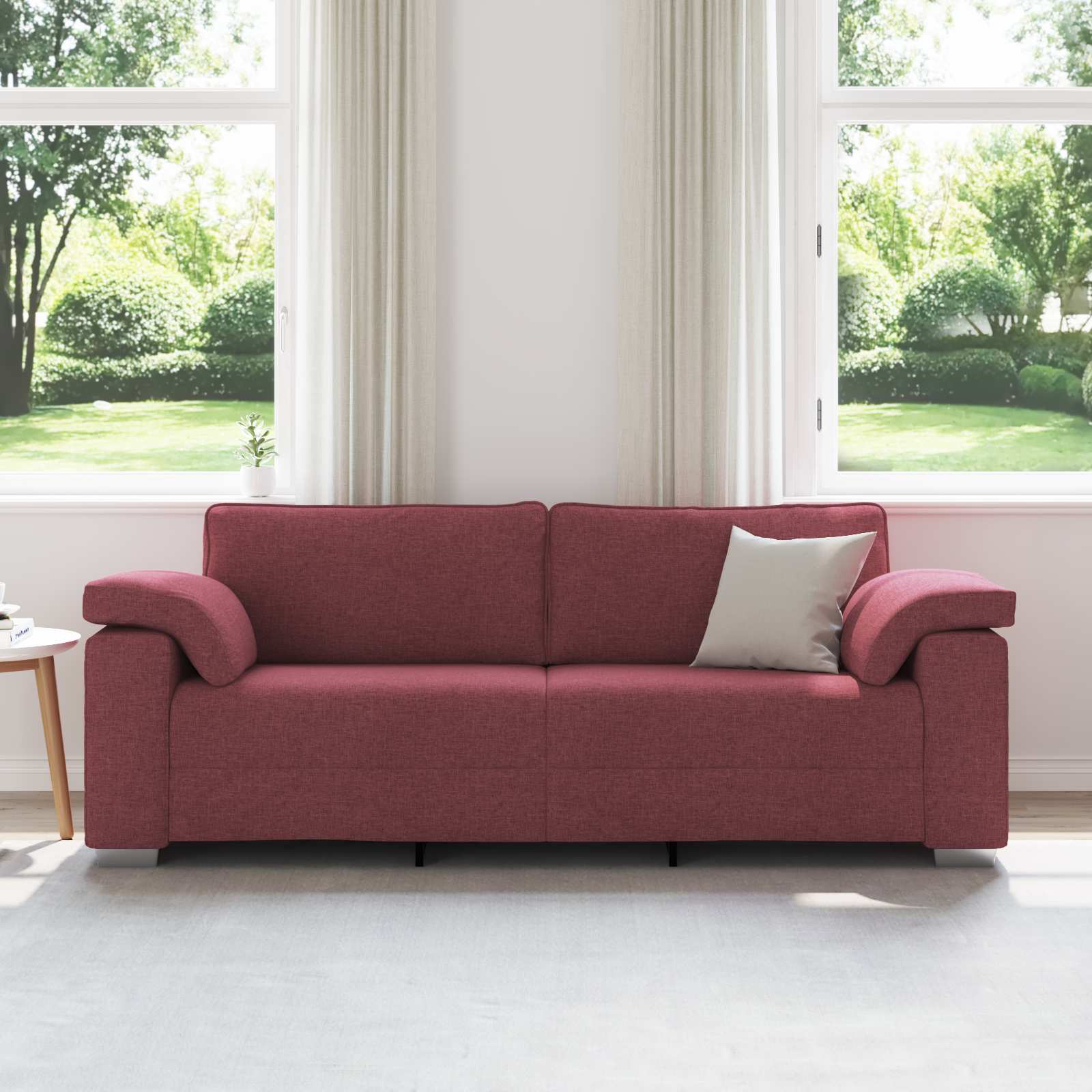 Sofa za 3 osobe Vinska crvena 220 cm tkanina