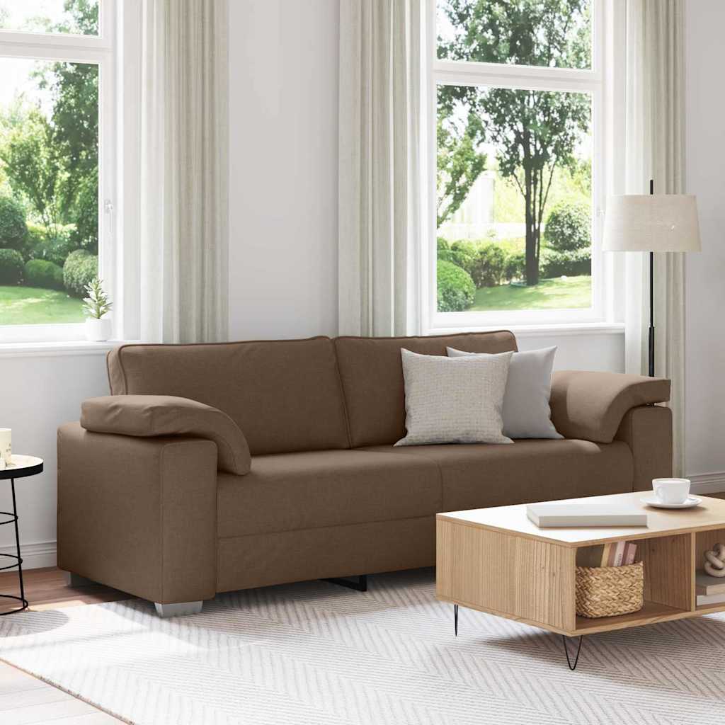 Sofa za 3 osobe Smeđa 220 cm tkanina
