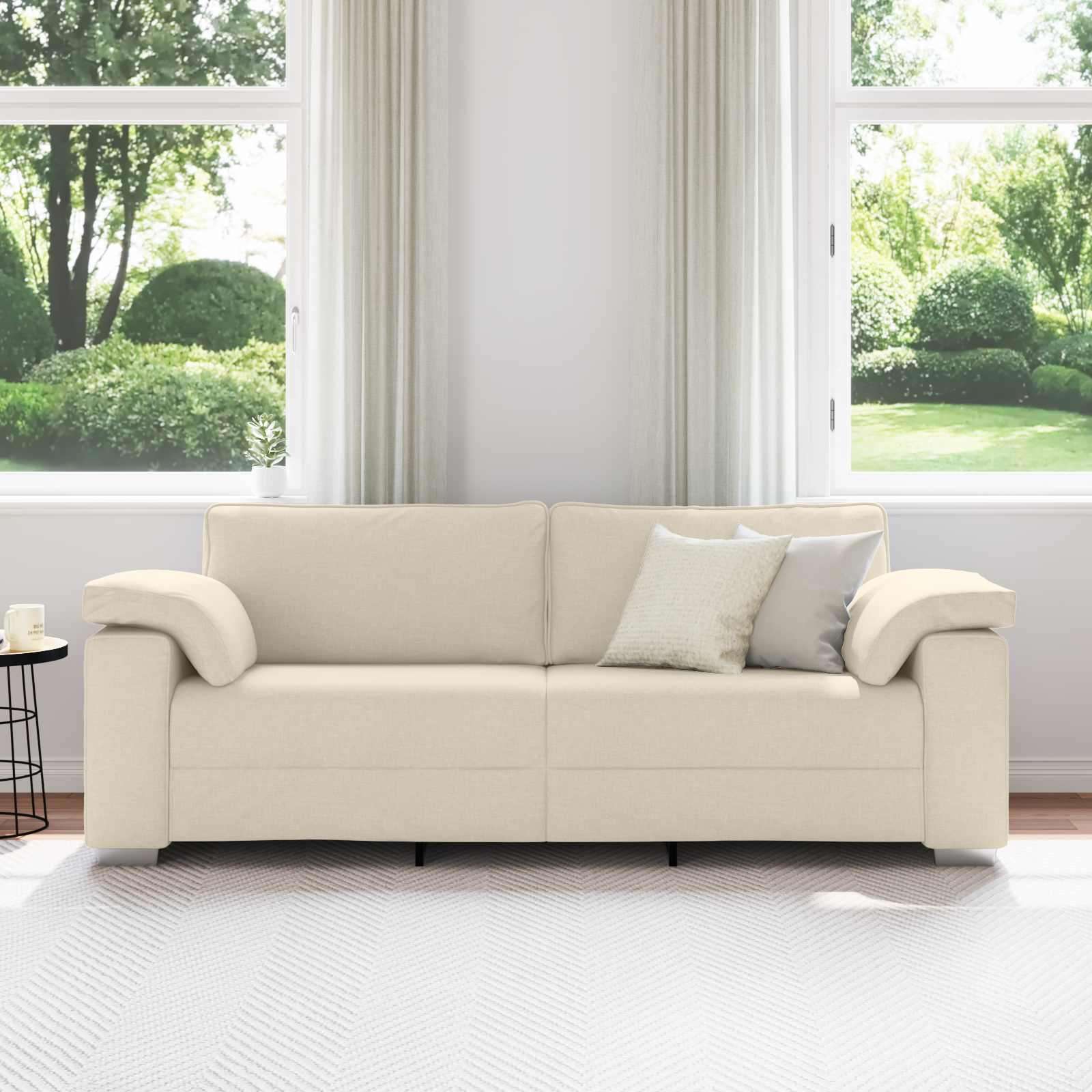 Sofa za 3 osobe Bež 220 cm Platnasta tkanina