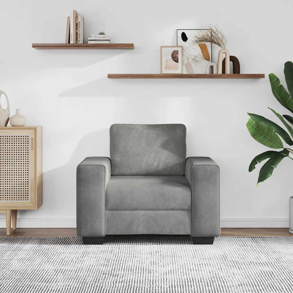 Sofa fotelja svijetlosiva 100x77x82 cm baršun