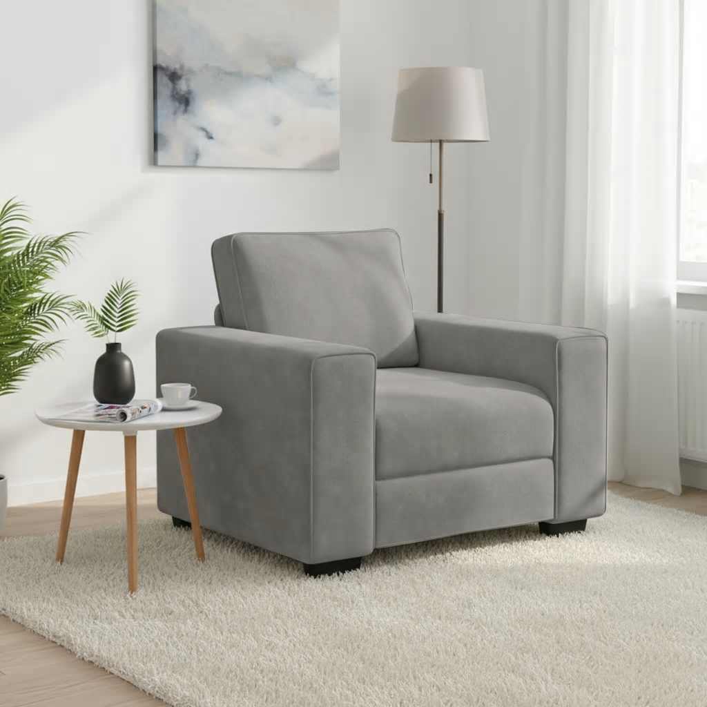 Sofa fotelja svijetlosiva 100x77x82 cm baršun