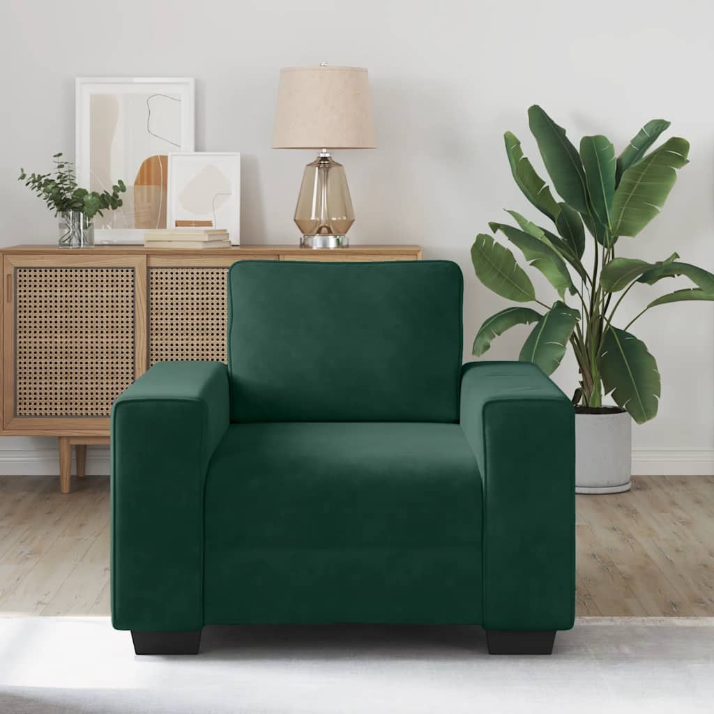 Sofa fotelja tamnozelena 100x77x82 cm baršun