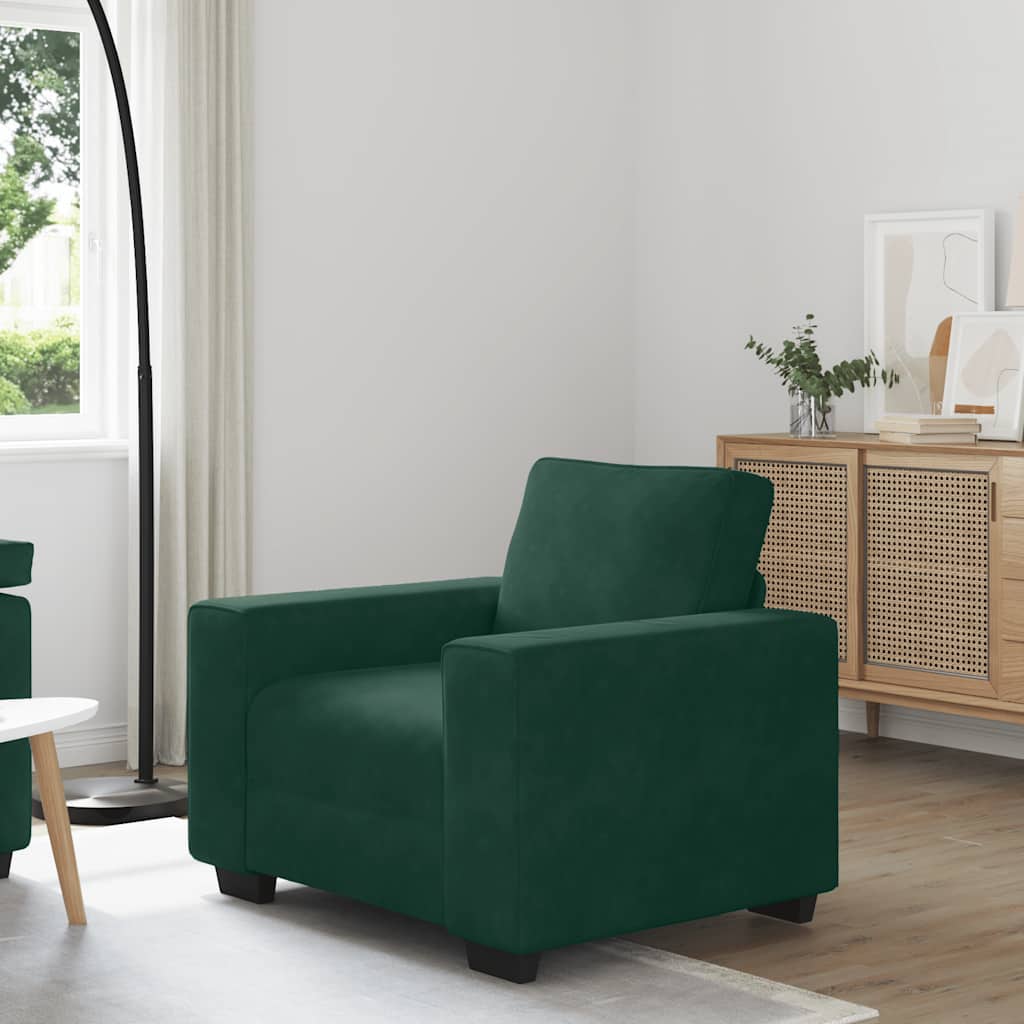 Sofa fotelja tamnozelena 100x77x82 cm baršun