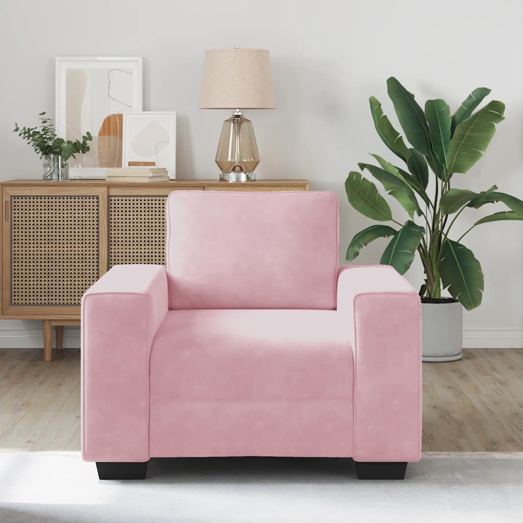 Sofa fotelja roza 100x77x82 cm baršun