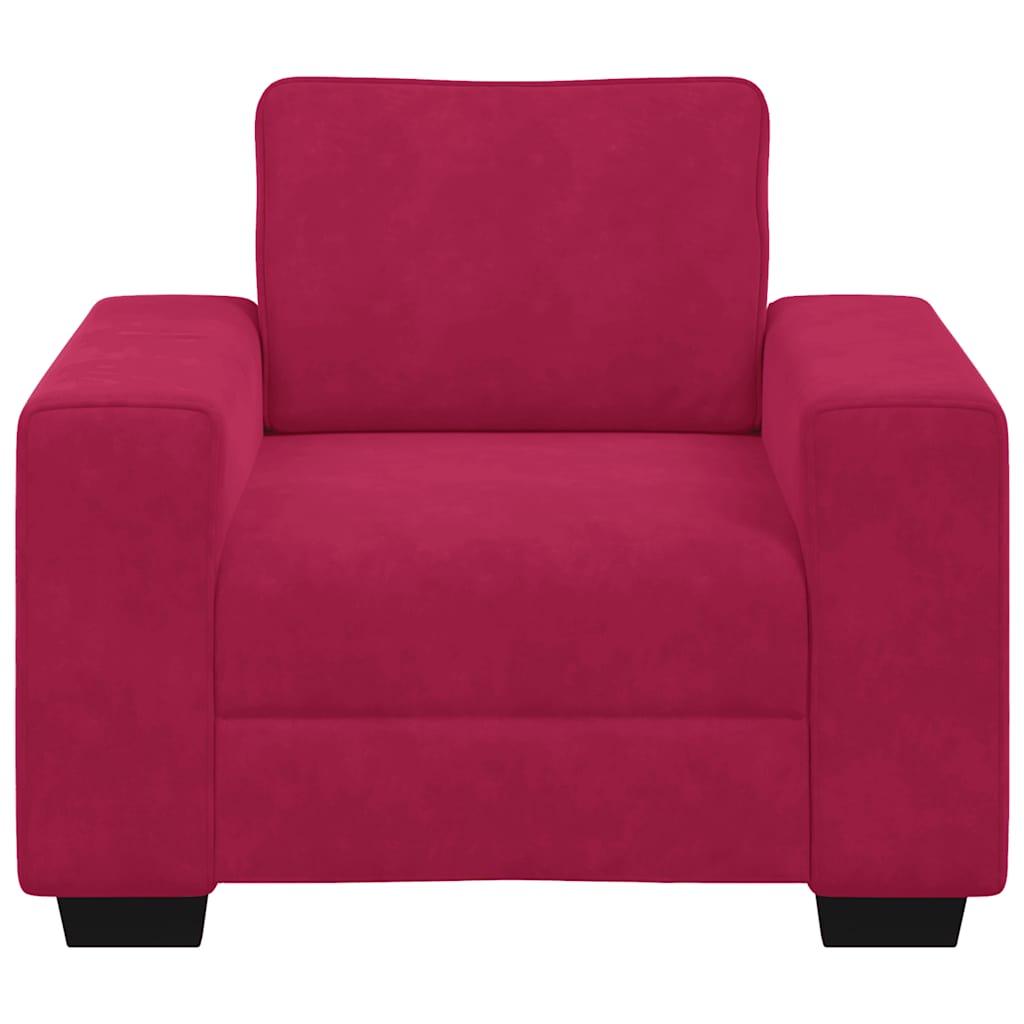 Sofa fotelja vino crvena 100x77x82 cm baršun