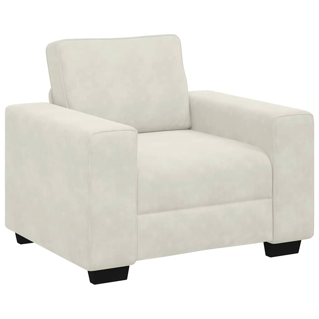 Sofa fotelja krem 100x77x82 cm baršunasta