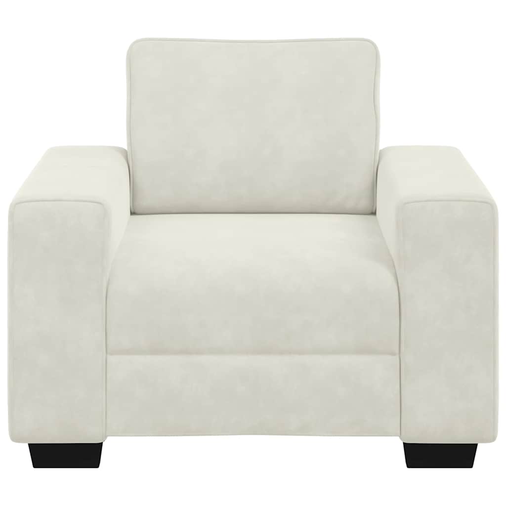 Sofa fotelja krem 100x77x82 cm baršunasta