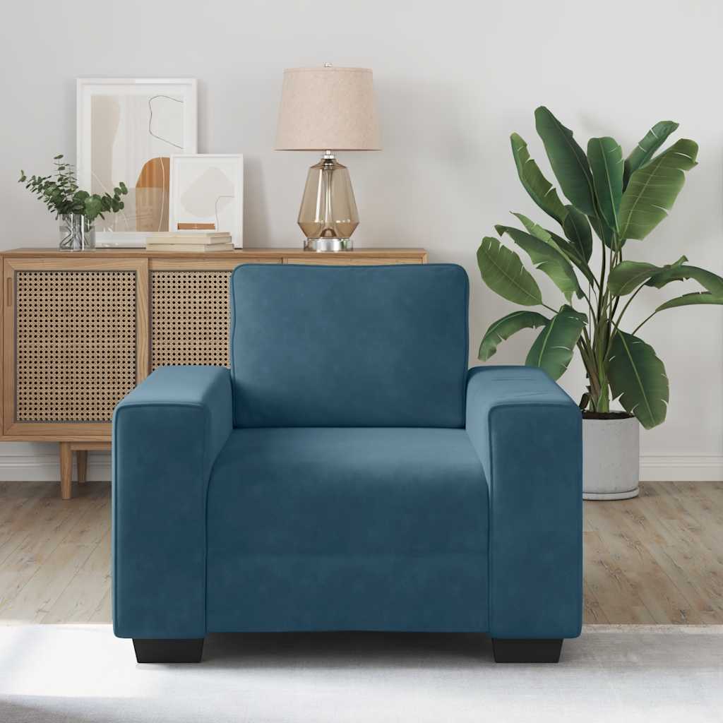 Sofa fotelja plava 100x77x82 cm baršun