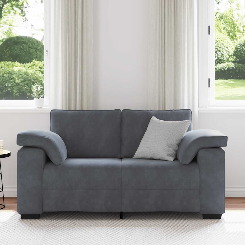 Dvosjed tamno sivi 160x77x82 cm baršun