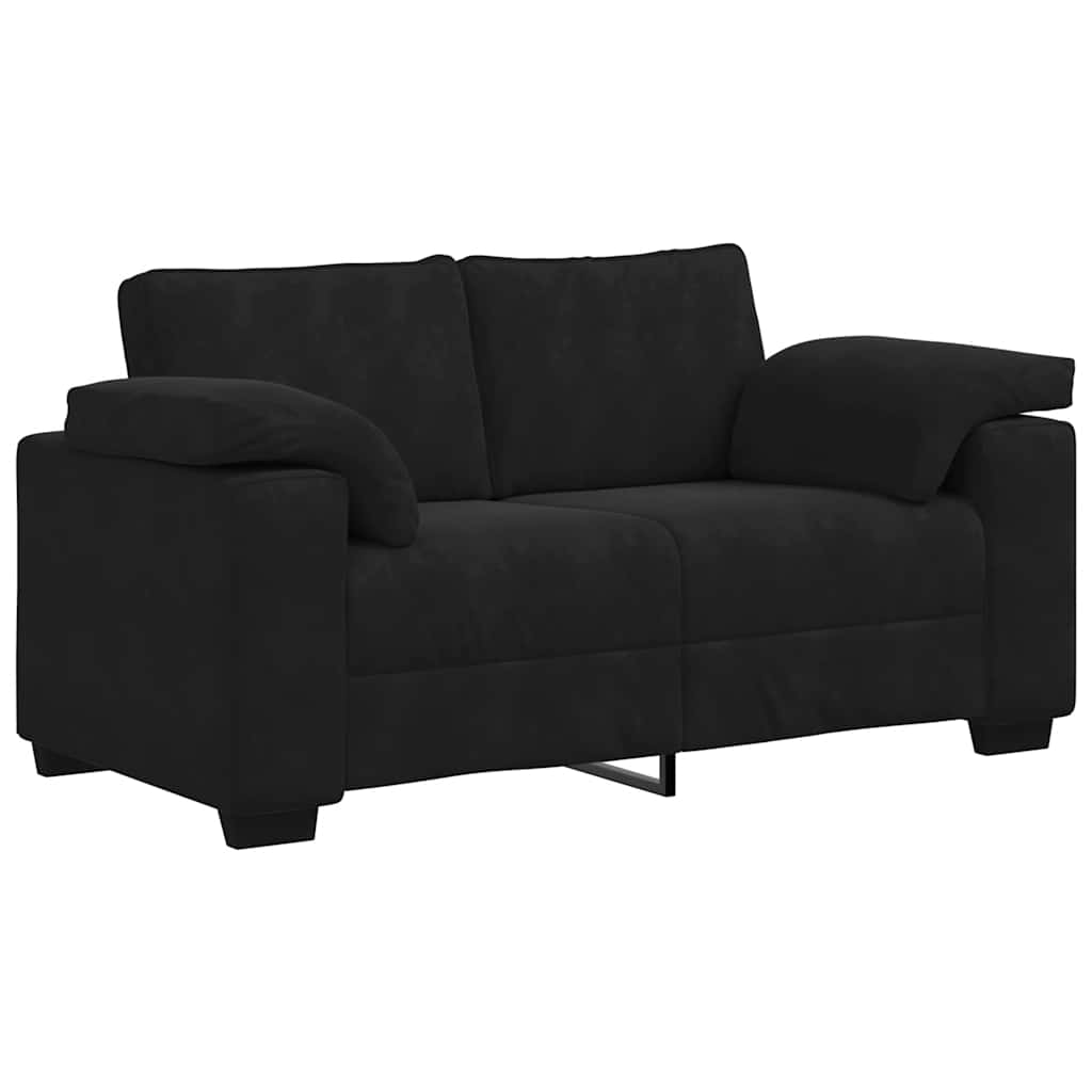 Dvosjed Crni 160x77x82 cm Baršun