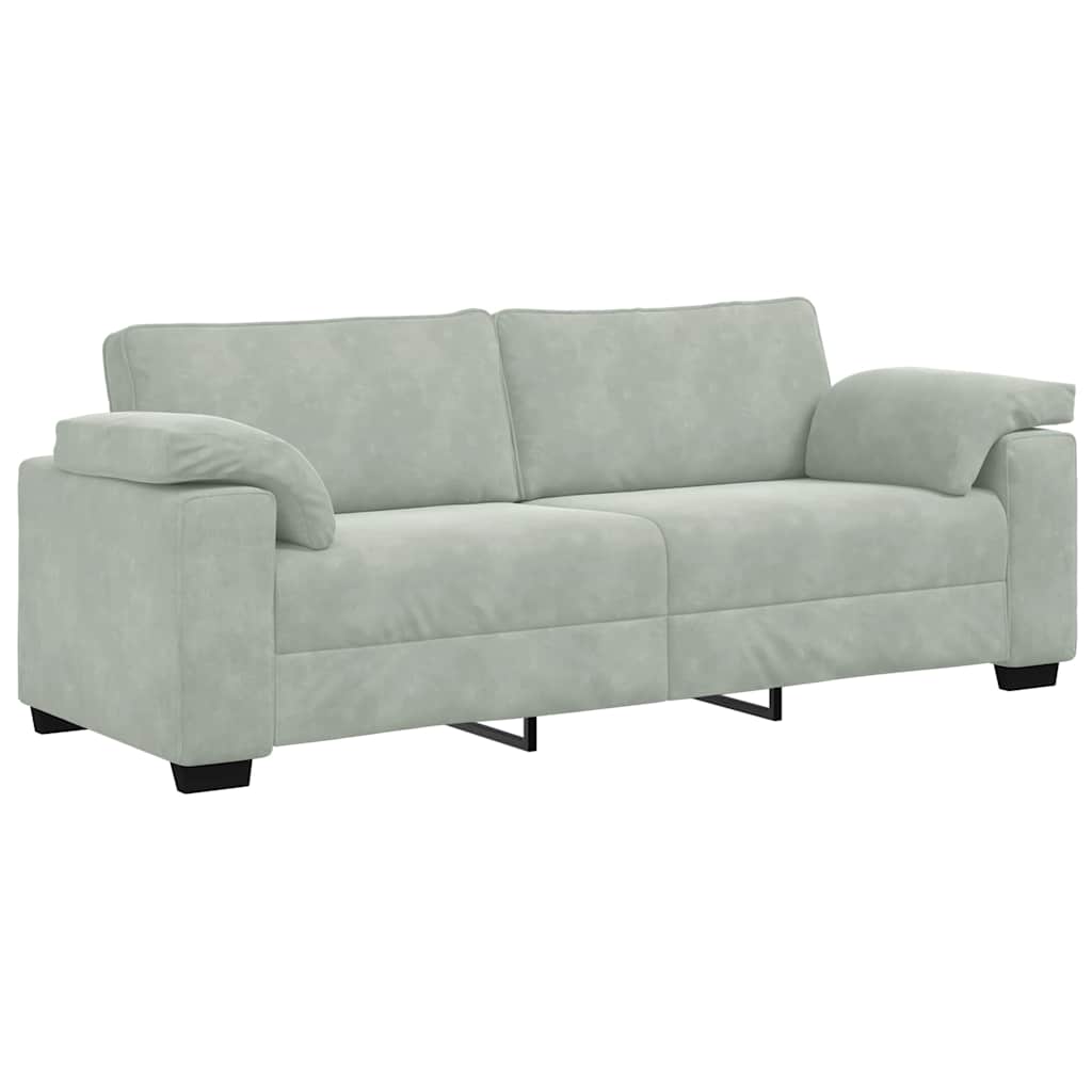 Trosjed Sofa Svijetlosiva 220x77x82 cm Baršun