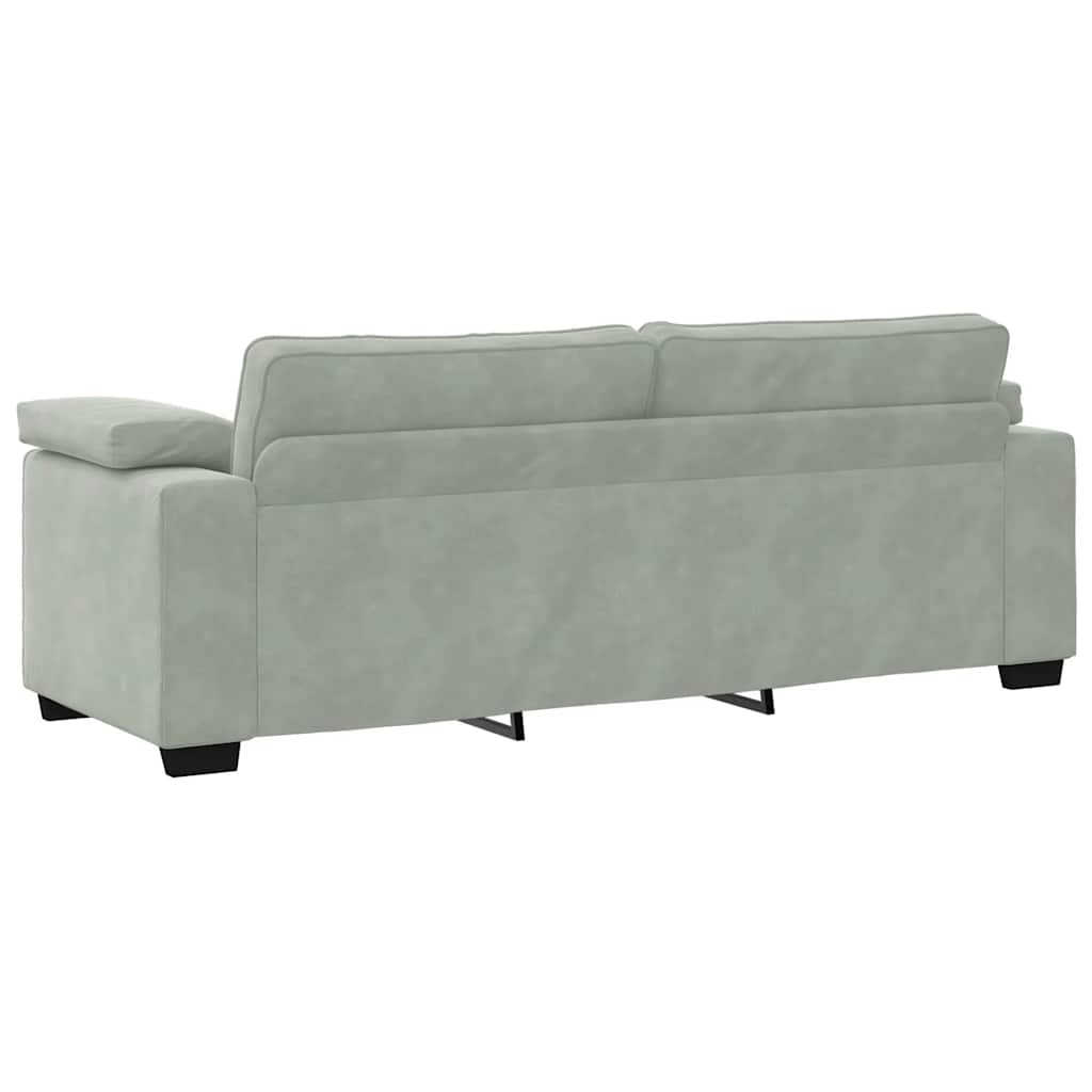 Trosjed Sofa Svijetlosiva 220x77x82 cm Baršun