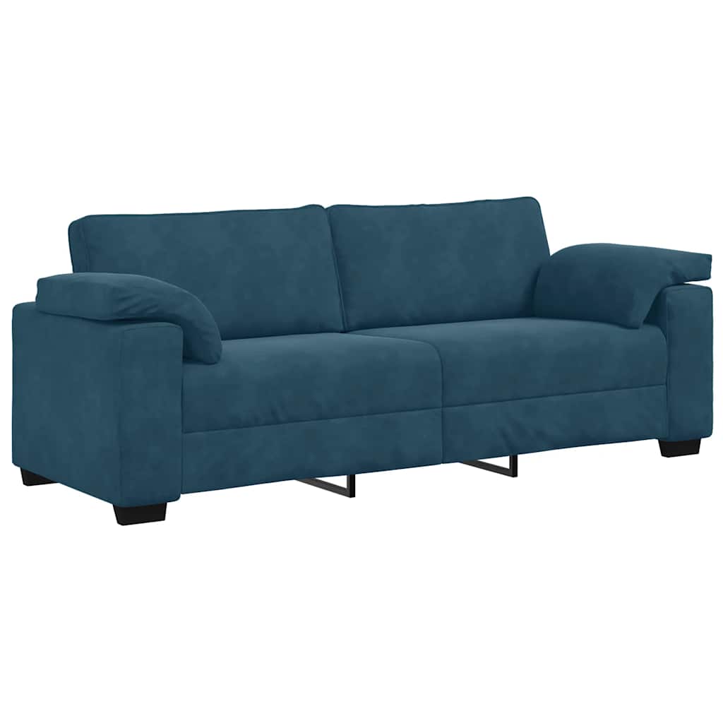 Trosjed Plavi 220x77x82 cm Baršun