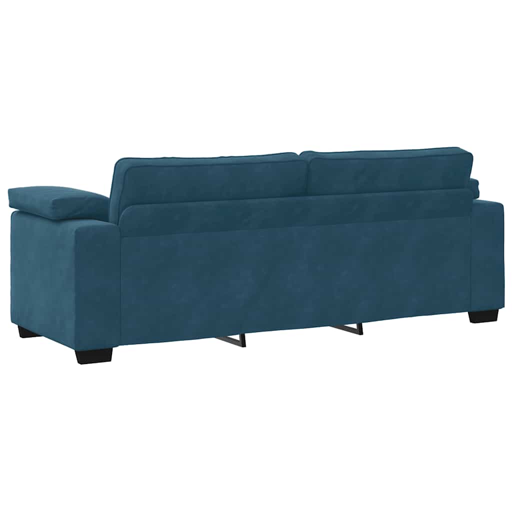 Trosjed Plavi 220x77x82 cm Baršun