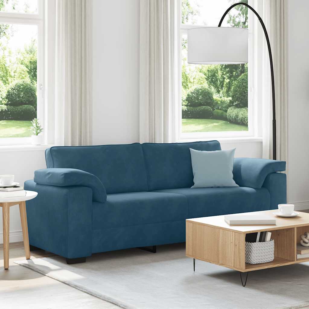 Trosjed Plavi 220x77x82 cm Baršun