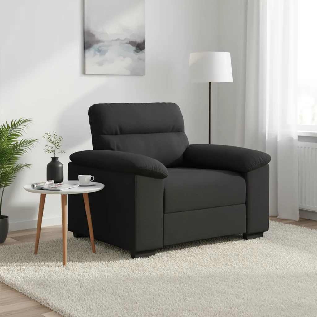 Sofa fotelja crna 100x81x84 cm tkanina