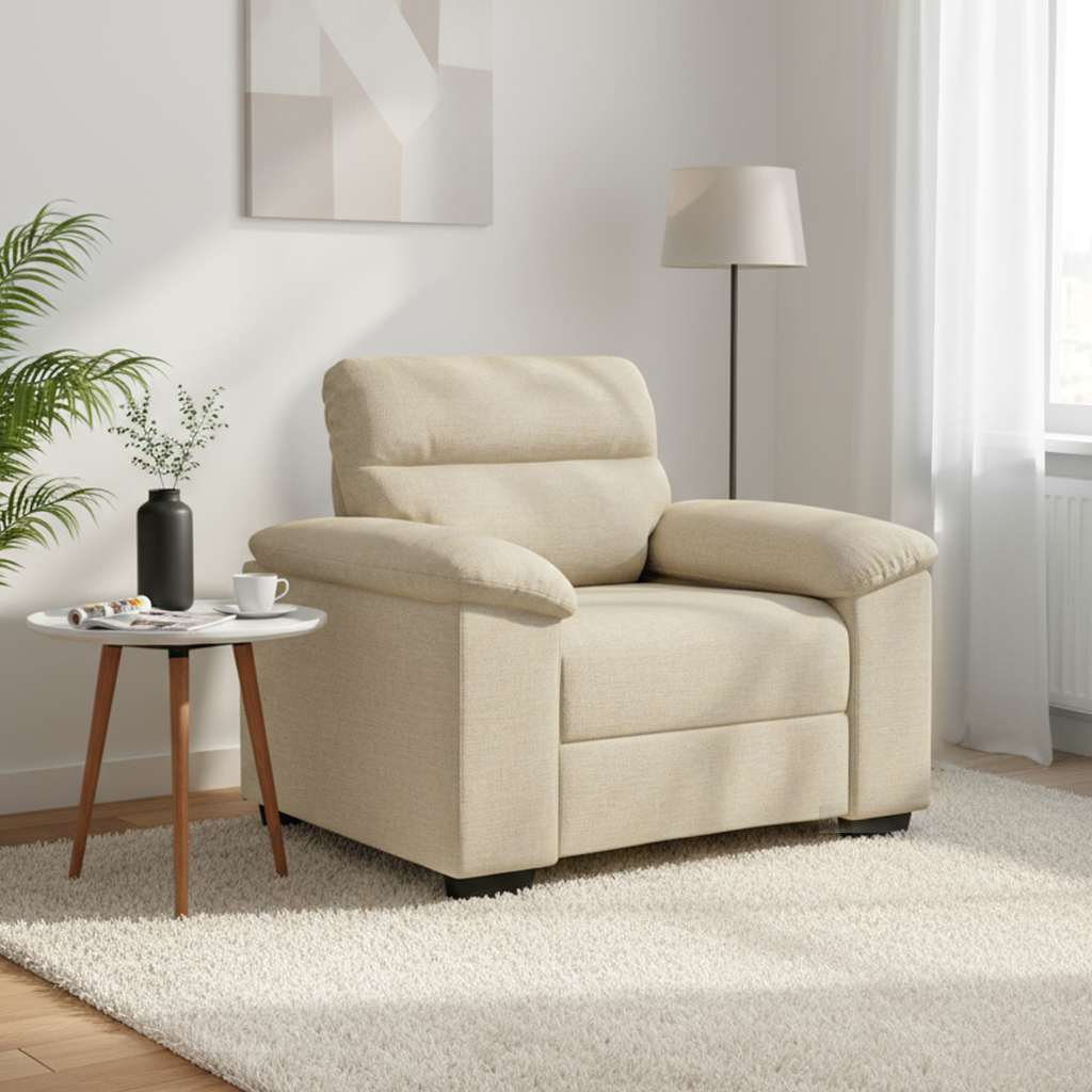 Sofa fotelja krem 100x81x84 cm tkanina