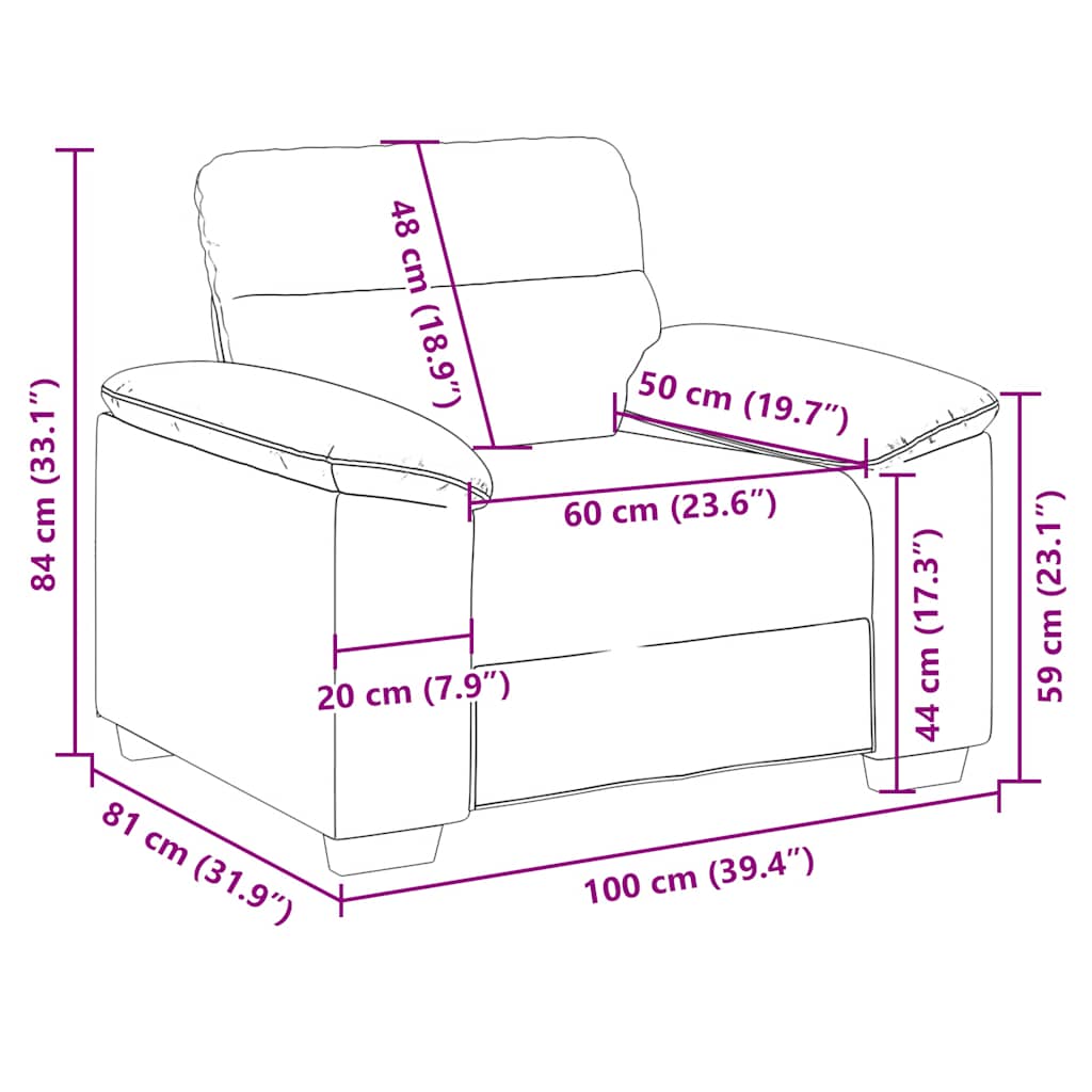 Sofa krem 100x81x84 cm umjetna koža