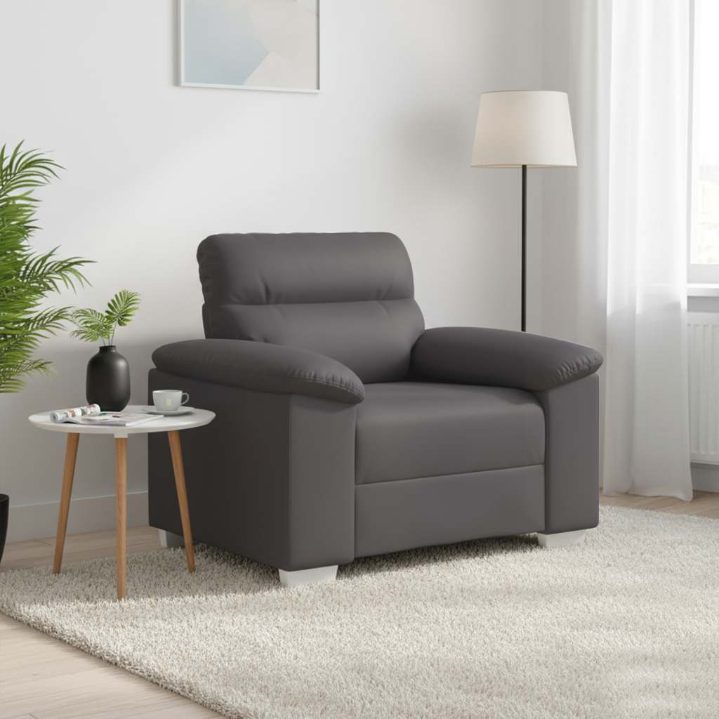 Sofa fotelja siva 100x81x84 cm umjetna koža