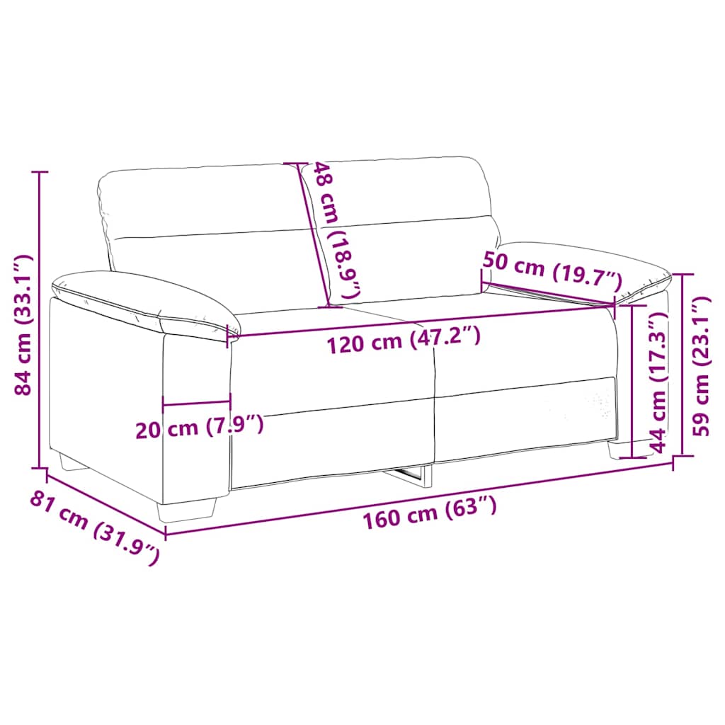 Dvosjed Sofa Siva 160x81x84 cm Imitacija kože