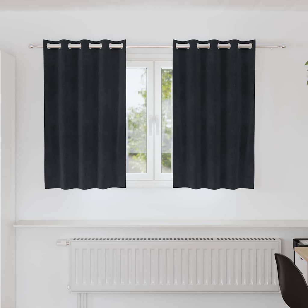 Zavjese za zamračivanje 2 pcs Crna 140 x 140 cm Baršun