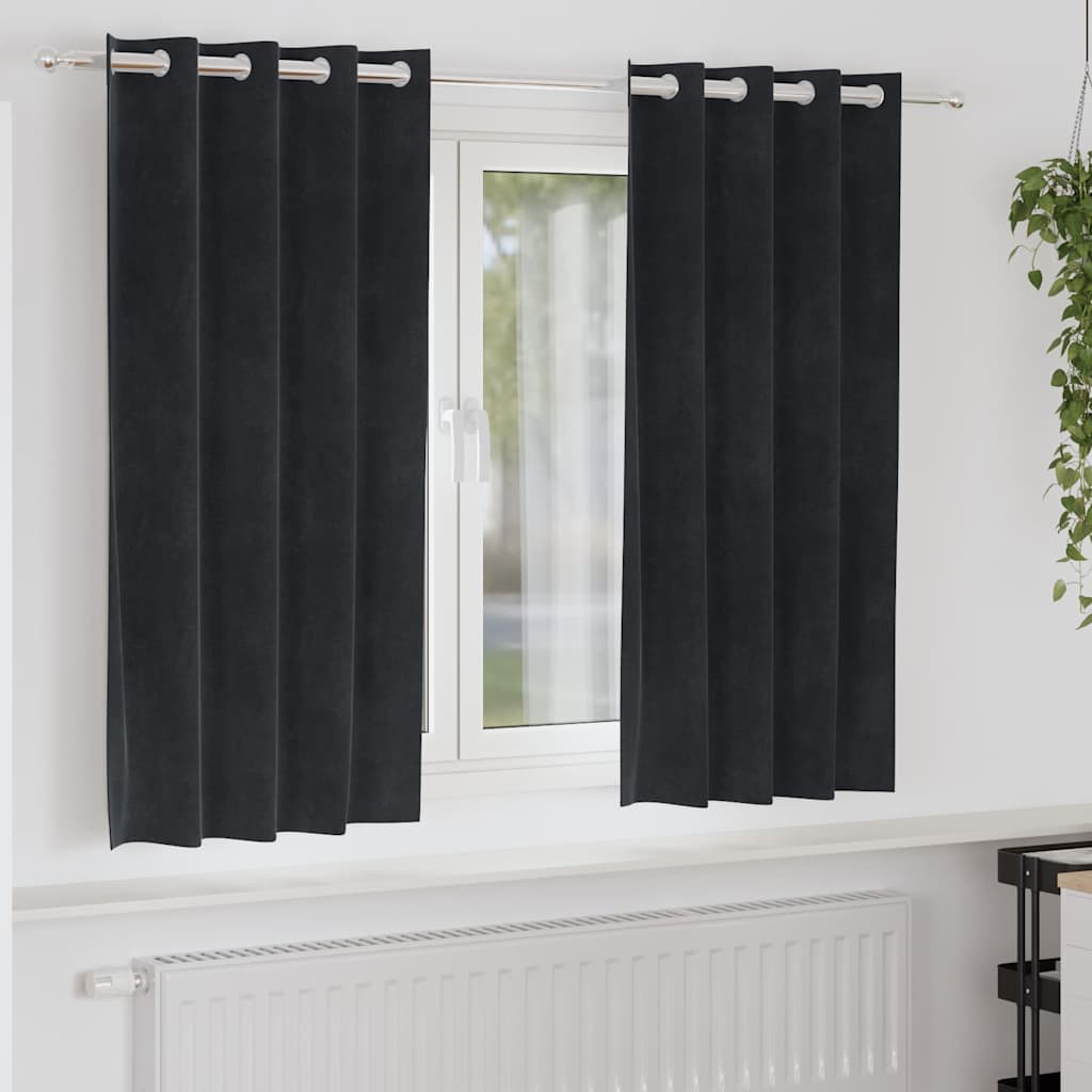 Zavjese za zamračivanje 2 pcs Crna 140 x 175 cm Baršun