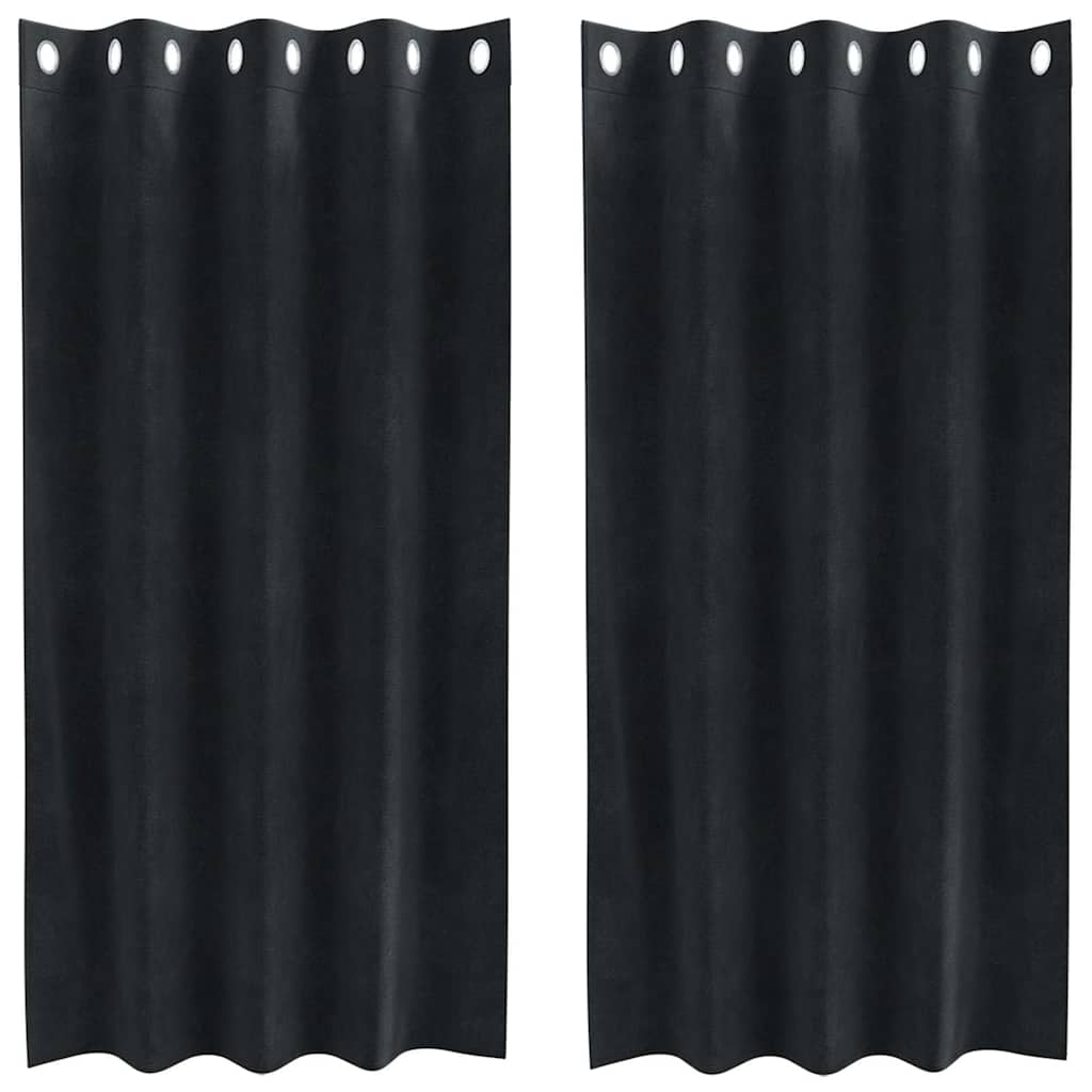 Zavjese za zamračivanje 2 pcs Crna 140 x 175 cm Baršun