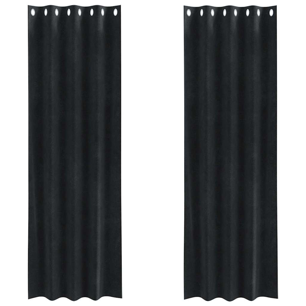 Zavjese za zamračivanje 2 pcs Crna 140 x 245 cm Baršun