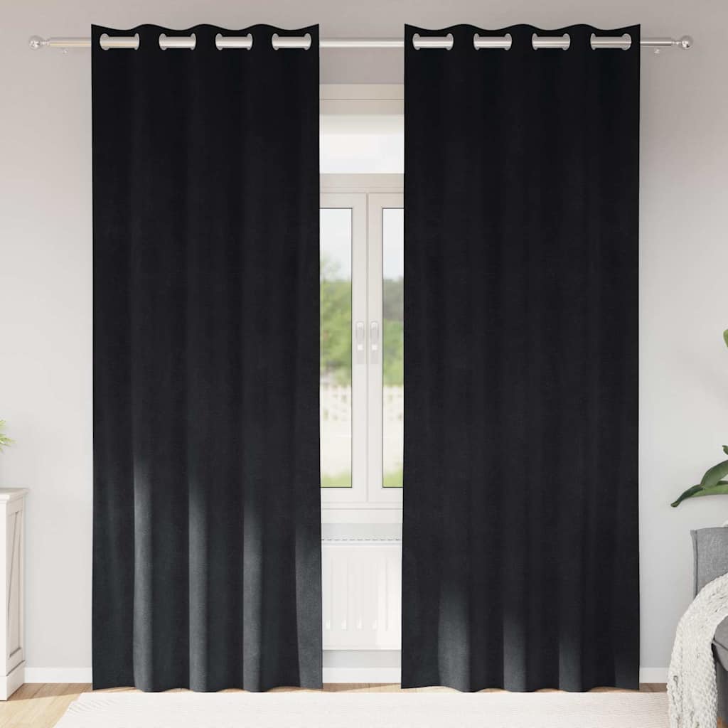 Zavjese za zamračivanje 2 pcs Crna 140 x 260 cm Baršun