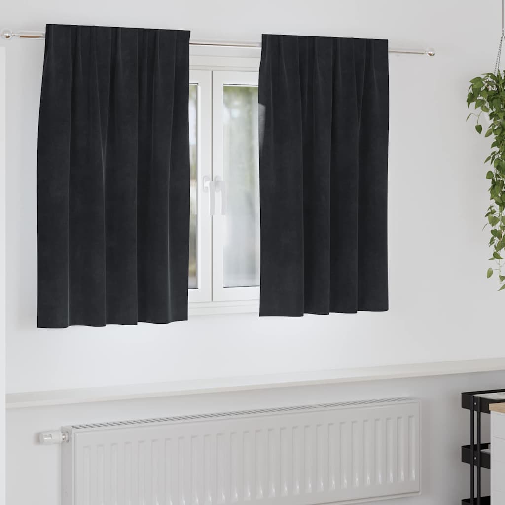 Zavjese za zamračivanje 2 pcs Crna 140 x 140 cm Baršun