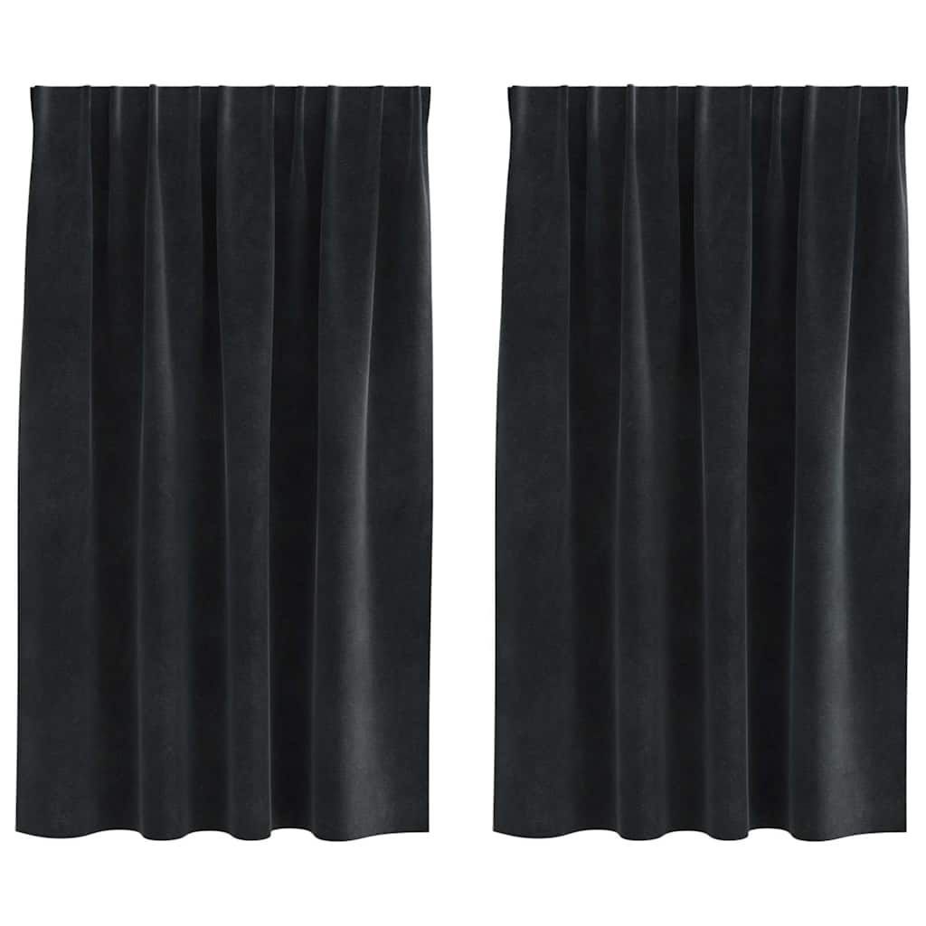 Zavjese za zamračivanje 2 pcs Crna 140 x 140 cm Baršun