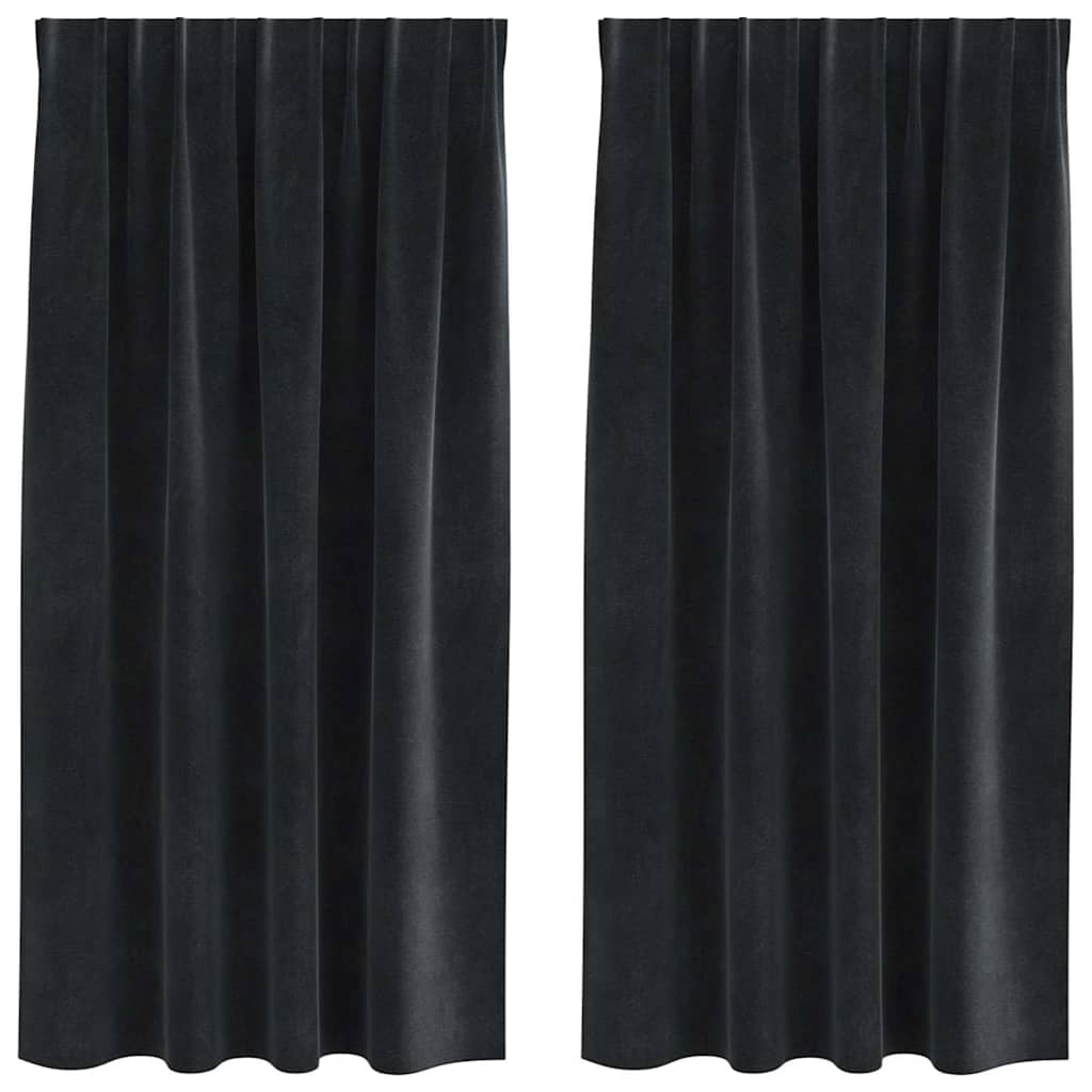 Zavjese za zamračivanje 2 pcs Crna 140 x 175 cm Baršun