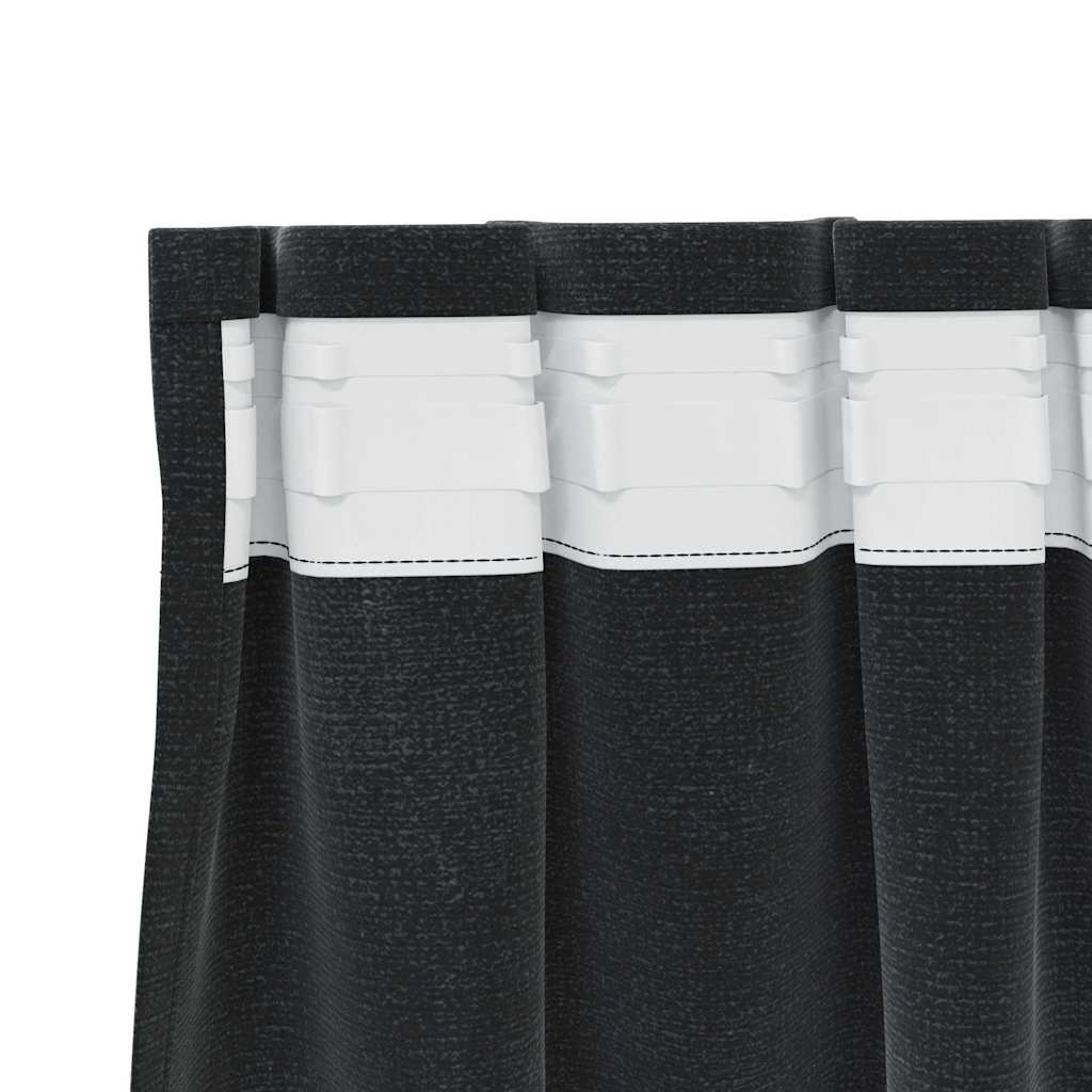 Zavjese za zamračivanje 2 pcs Crna 140 x 245 cm Baršun