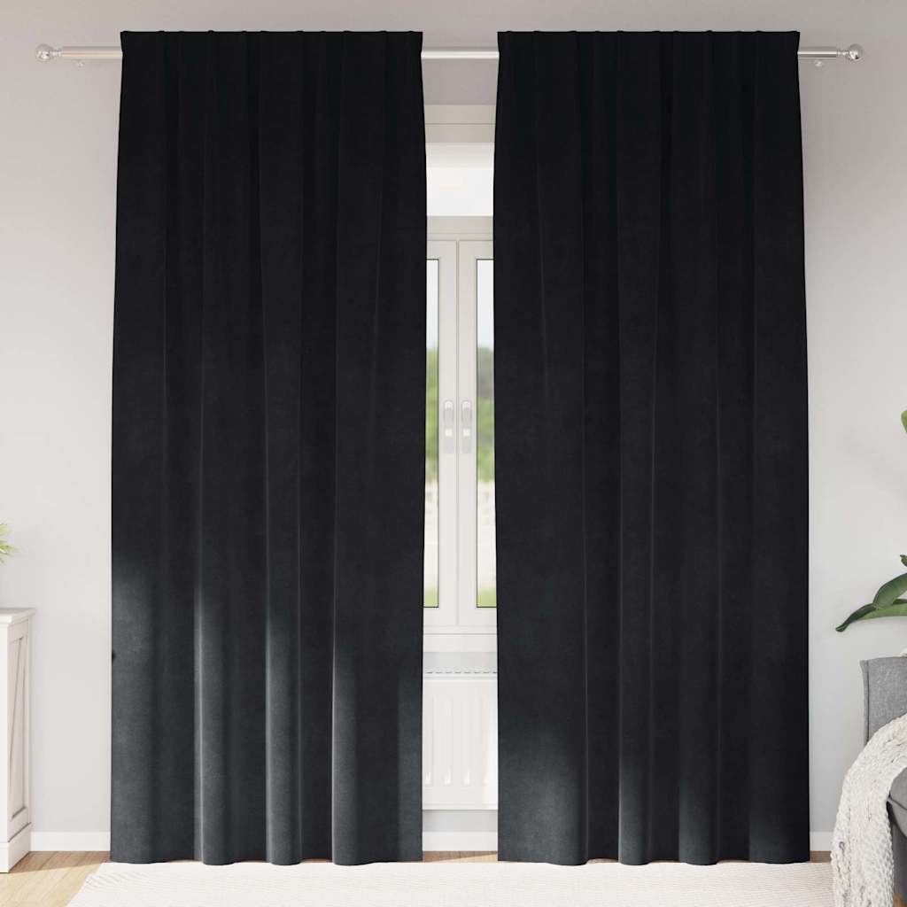 Zavjese za zamračivanje 2 pcs Crna 140 x 260 cm Baršun