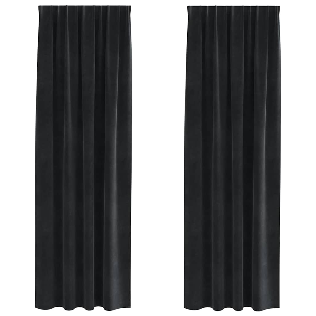 Zavjese za zamračivanje 2 pcs Crna 140 x 260 cm Baršun