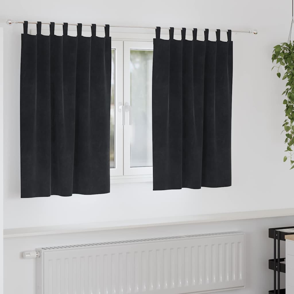 Zavjese za zamračivanje 2 pcs Crna 140 x 140 cm Baršun